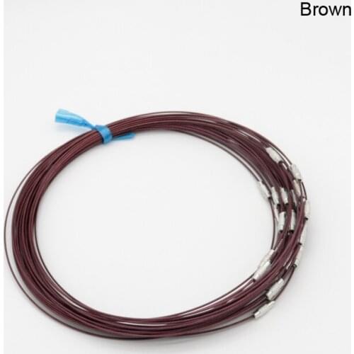 High Quality Brown Steel Wire Cable Cord Rope Chain Choker Necklace 50pcs/lot 18inch Jewelry DIY Findings 17 Color to Choose