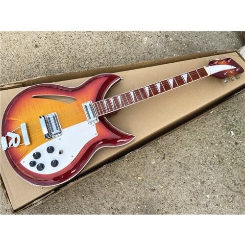 High quality 381 electric guitar 6 string cherry red rosewood fingerboard R pull string board free shipping