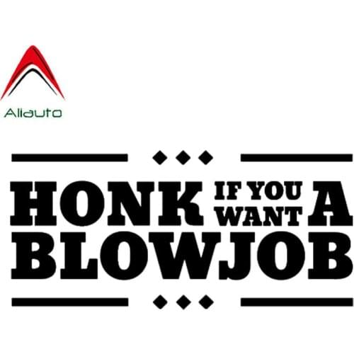 Aliauto Funny Caution Car Stickers Honk If You Want A Blowjob Rude Adult Humor Automobile Styling Decals Black/Silver,17cm*8cm
