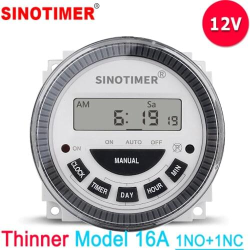 Factory price SINOTIMER Digital Weekly Programmable 12V DC Timer Switch with UL listed Relay inside