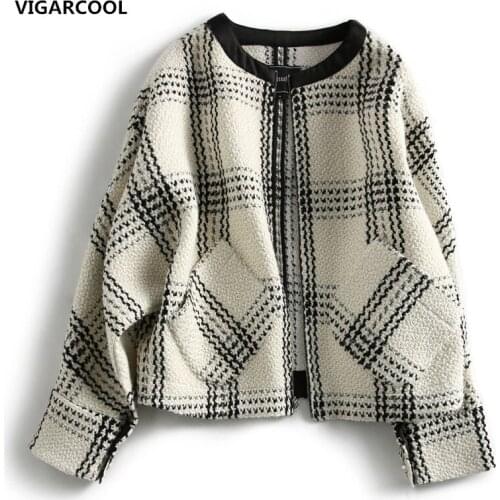 Bat sleeve high-end Small Fragrance Jacket Women 2021 New autumn New style short fashion simple plaid Ladies Jacket tweed Jacket