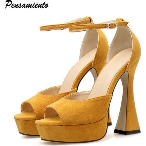 2020 Summer Super High heels Women Sandals Comfortable Triangle heeled Platform Gladiator sandals Fashion Party club Shoes Woman