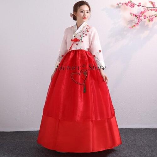 Womens Korean-Style Costume Korean Embroidered Korean Traditional Court Womens Grand Vocal Cycle Costume Minority Dance