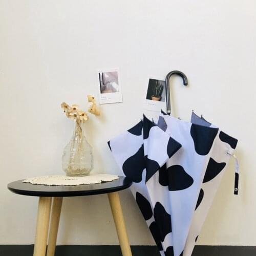 Fashion Cow Pattern Creative Sun Umbrella For Women Rain Or Portable Automatic Sun Umbrella Anti UV Outdoor Travel Sombrinha