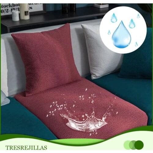 1/2/3/4 Seats Waterproof Sofa Cushion Cover Pet Kids Furniture Protector Washable Removable Solid Color Funiture Protector