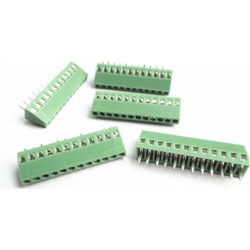 10pcs 12 Poles/12 Pin 2.54mm/0.1" PCB Universal Screw Terminal Block Connector