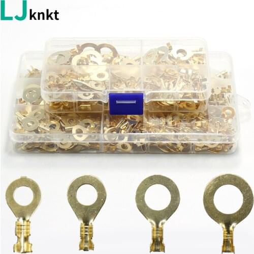 160PCS 300PCS O-type brass cold pressed terminal Round lug crimp connector four specifications Combination suit 0.5-2.5mm