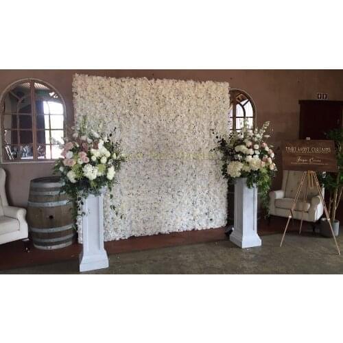 2.4M x 2.4M Ivory Wedding Flower Wall flower backdrop wedding stage decoration including flowers and pipe stand