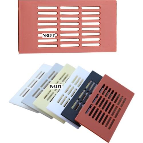 20Pcs PVC Plastic Rectangle 80*150MM Air Vent Grille Louvre Cover Cabinet Cupboard Brown White Black Beige