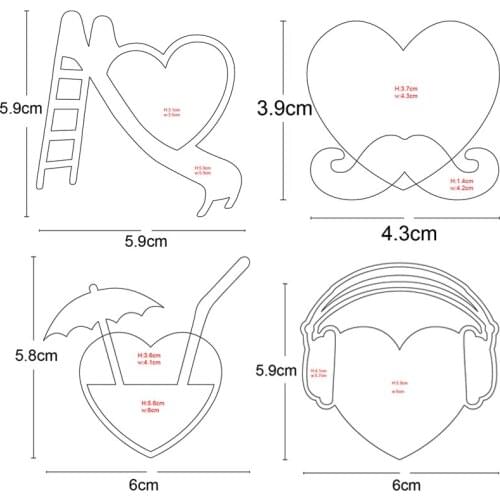 6pcs ladder Cup Heart Series metal cutting dies stencils dies for DIY dies scrapbooking embossing die cut card making craft dies
