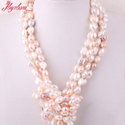 8-10mm Natural Freeform Shape Freshwater Pearl Gem Stone Beads Fashion Handwork Necklace 60" Not Button,Wholesale Free shipping