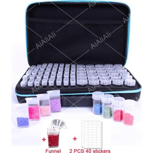 Diamond painting accessories Tools Organizer jewelry diamond mosaic 70 bottles Storage Box Gift Daimond embroidery Label sticker