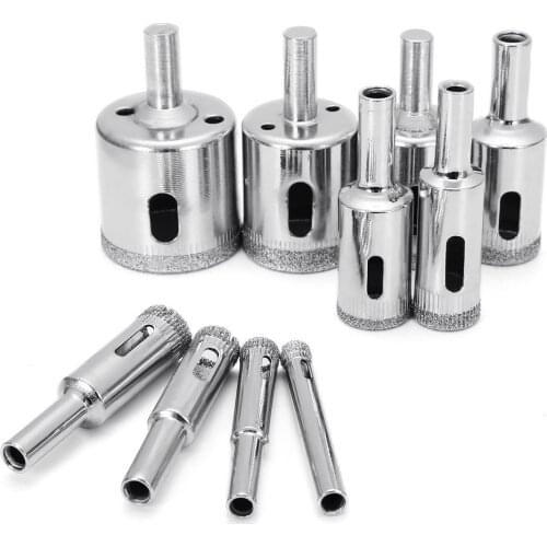 10Pcs Diamond Drill Bits 6-32mm Hole Saw Diamond Drill Bit Hollow Core Drill Bit Set for Diamond Coating Carbon Steel Ceramics