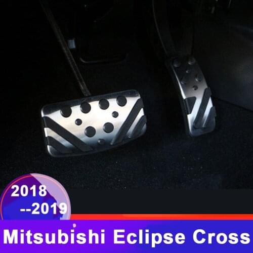Aluminum Car Accelerator Gas Pedal Brake Pedals Clutch Pedal Plate Cover AT For Mitsubishi Eclipse Cross 2018 2019 Accessories