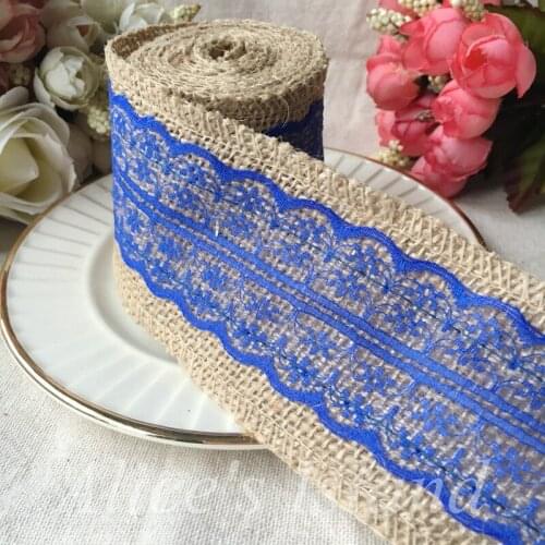 Colorful Jute Burlap Hessian Ribbon with Lace rustic wedding decor vintage wedding decoration christmas decoration