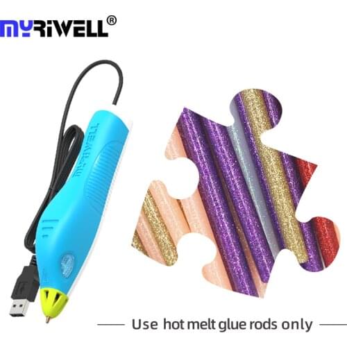 Myriwell Repair Tool Hot Melt Glue Gun Pencil Glue Sticks Professional 3D Pens 3D Printing Pens for Designer Kids Student