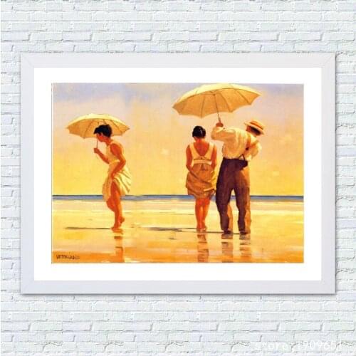 No frame impression figures rain dusk seascape canvas printings oil painting printed on cotton home wall art decoration picture