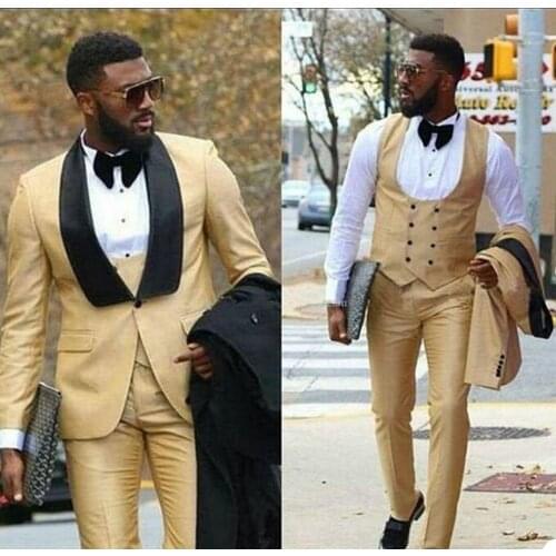 Classic Men Tuxedos Custom Made One Button Business Shawl Laple Suit Party Office Wedding Pant Blazer 3 Pieces