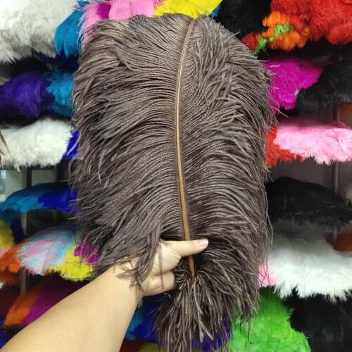 Hot sales! New 100 PCS pretty Deep Coffee ostrich feathers 50-55 cm/20-22 inch plume wedding performing art decoration feather