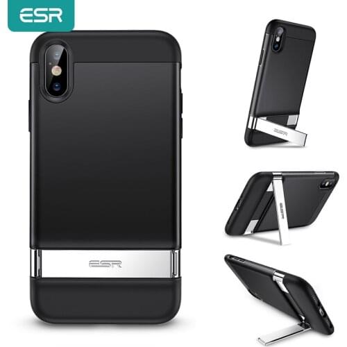ESR Case for iPhone for iPhone SE 2020 8 7 Plus XS Max X XS Metal Kickstand Case Vertical Stand Holder Bumper Cover