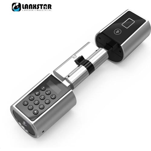 Lanstar Micro-Lock Fingerprint Password Smart Lock Core C-class Office Universal Security Door Broken Bridge Aluminum Door Home
