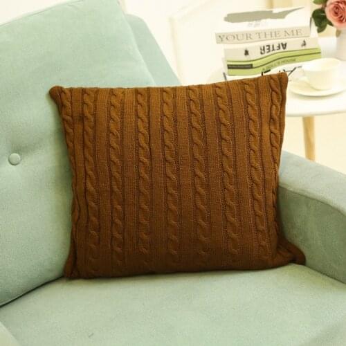 45*45 Solid Woollen Yarn Kintted Throw Cushions Cover Office Home Decor Pillowcase Decorative Outdoor Garden Sofa Pillow Cover