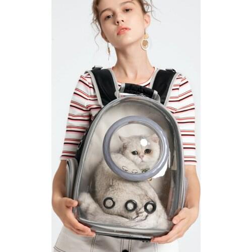 The New Panoramic Transparent Cat Bag Pet Cabin Cat Backpack Dog Shoulder Cat Cage Cat School Bag Out Portable Explore The World