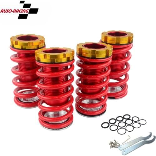 Lowering Scaled Adjustable Suspension Coilover Red Springs For 88-00 Honda Civic EG EJ EK