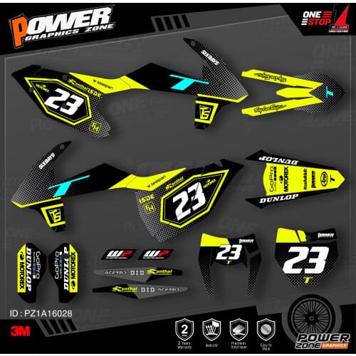 PowerZone Custom Team Graphics Backgrounds Decals 3M Stickers Kit For KTM SX SXF MX 16-18 EXC XCW Enduro 17-19 125 to 500cc 28