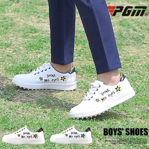Pgm Lightweight Golf Shoes for Children Waterproof Girls Boys Golf Shoes Comfortable Lace Up Golf Sneakers D0757