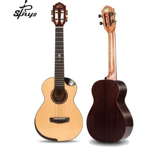 Professional Sinye Solid Ukulele Tenor Concert Electric Ukulele Solid Spruce Ukelele Guitar 23 26 Strings Instruments