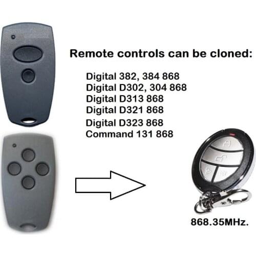 For D302-868,D304-868,D313-868,D321-868,D323-868 duplicator garage door remote 868mhz