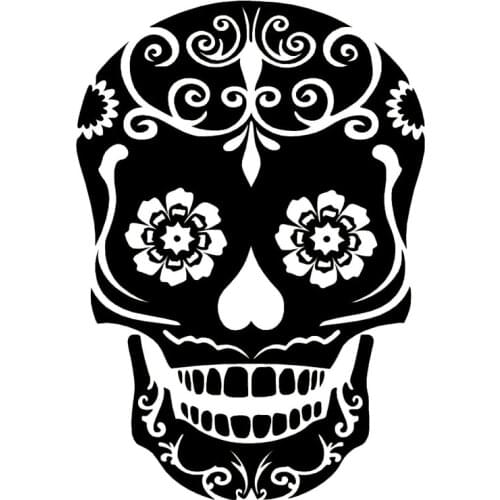 12.6cm*18.1cm Erasure Day Of The Dead Skull Fashion Car-Styling Decor Car Sticker Black/Silver S3-6916