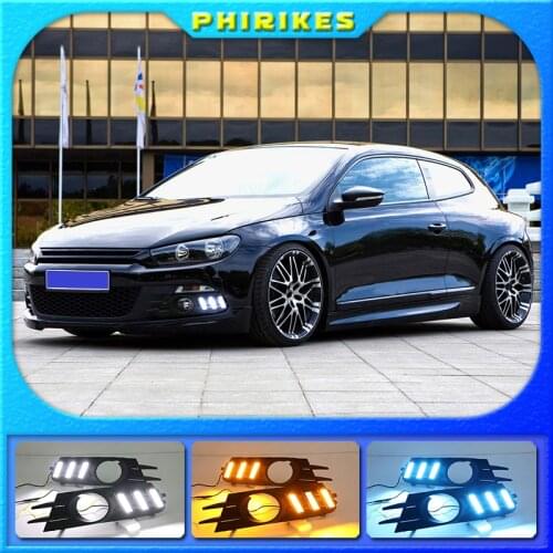 For VW Scirocco R LED DRL 2009-2014 Scirocco R DRL Racing Daytime Running Light Fog Lamp Automotive Accessories