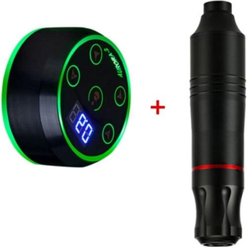 Professional Tattoo Rotary Pen Tattoo Kit Machine With Aurora-2 Power Supply Free Gift 10pcs Needles Set