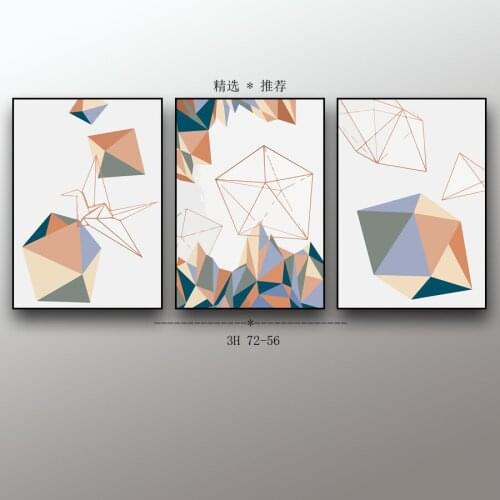 Three painting Nordic Minimalist Geometric Abstract painting Living Room Bedroom Background Wall Office Decorative Painting