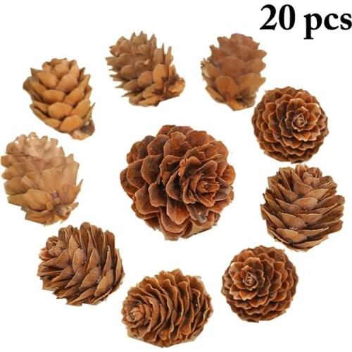 20PCS Wooden Natural Pinecone Christmas Tree Hanging DIY 3D Vivid Pine Cones Ornaments Party Christmas Decor Home Decors