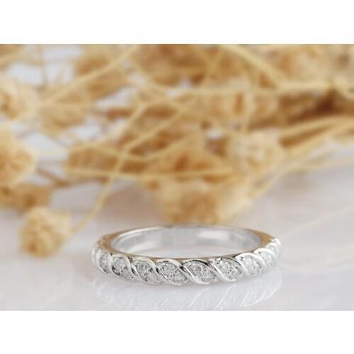 Veryins 14k 585 White Gold Pave Set DEF Color Moissanite Stack Half Eternity Wedding Band for Women Gift