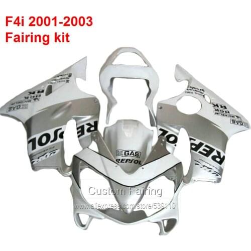 High Quality Fairing kit For HONDA CBR600 F4i 01 03 02 ( White & Sliver ) Injection fairings DC22