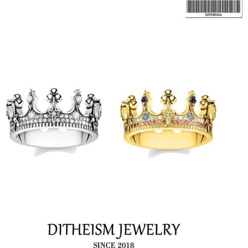 Ring Royal Crown 925 Sterling Silver Golden Color 2021 Brans New Fine Jewerly Vintage Style Magic Powerful Gift For Women Girls