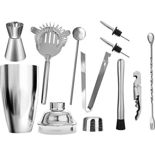 10pcs 550ml/750ml Stainless Steel Cocktail Shaker Boston Shaker Bar Sets Bartender Cocktail Tool Hand Shaker Tool