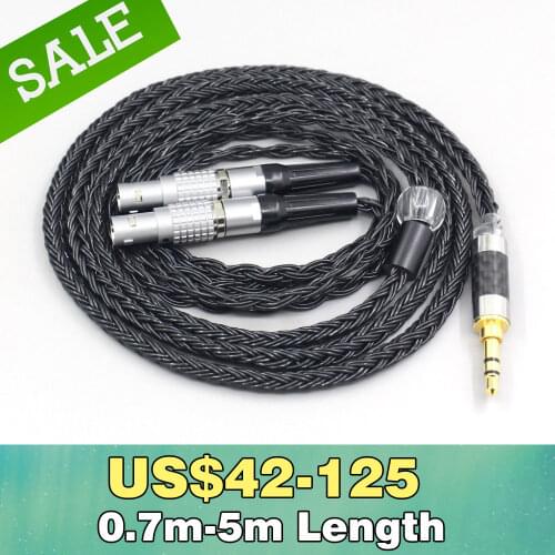 16 Core 7N OCC Black Braided Earphone Cable For Focal Utopia Fidelity Circumaural Headphone LN007427