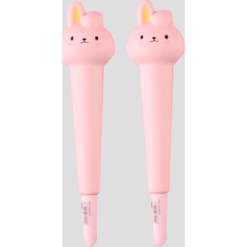 2pcs rabbit decompression pen cute creative cartoon students use decompression gel pen