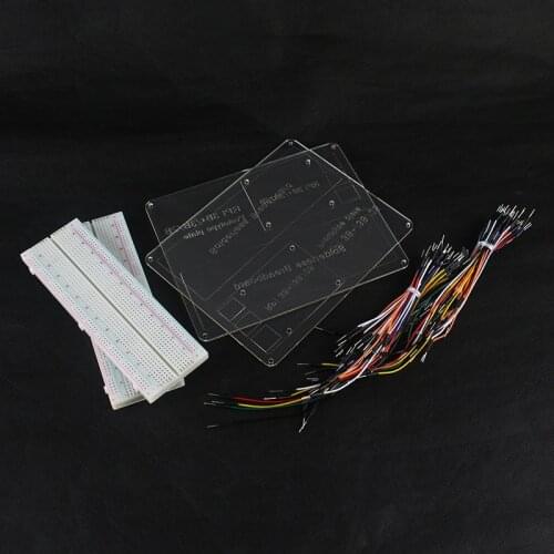 2-Layer Raspberry Pi 3 Prototype Plate + 2pcs MB-102 830 Point Breadboard + 130pcs Jumper Wires for Raspberry Pi 3B+ / 3B / 2B