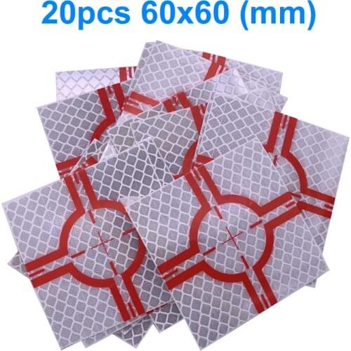 20pcs Reflector Sheet 60 x 60 mm ( 60x60 ) Reflective tape target for total station Self-adhesive