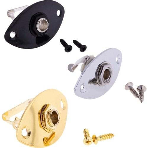 3Pcs Musical Instrument Guitar Bass Output Input Oval Jack Plug Socket Screw