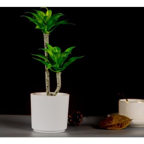 30cm 2Heads Tropical Leaves Artificial Succulent Plants Fake Agave Mini Desktop Potted Desert Tree For Home Garden Wedding Decor