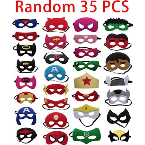 35 Pcs/Lot Halloween Superhero Masks Christmas Birthday Party Dress Up Cosplay Costume Mask For Kids Children Carnival Party