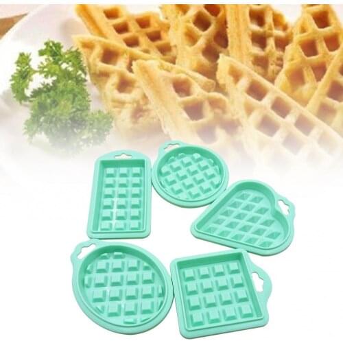 5Pcs Non-stick Waffle Mold Food Grade Silicone Cake Biscuit Chocolate Mold Bakeware Baking Tool For Kitchen Accessories
