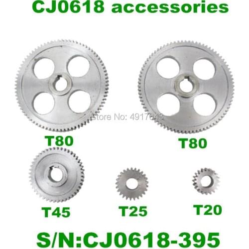 Free shipping S/N CJ0618-395 mini lathe gears , Metal Cutting Machine gears lathe gears 5pcs Metal screwdriver metal gear kit